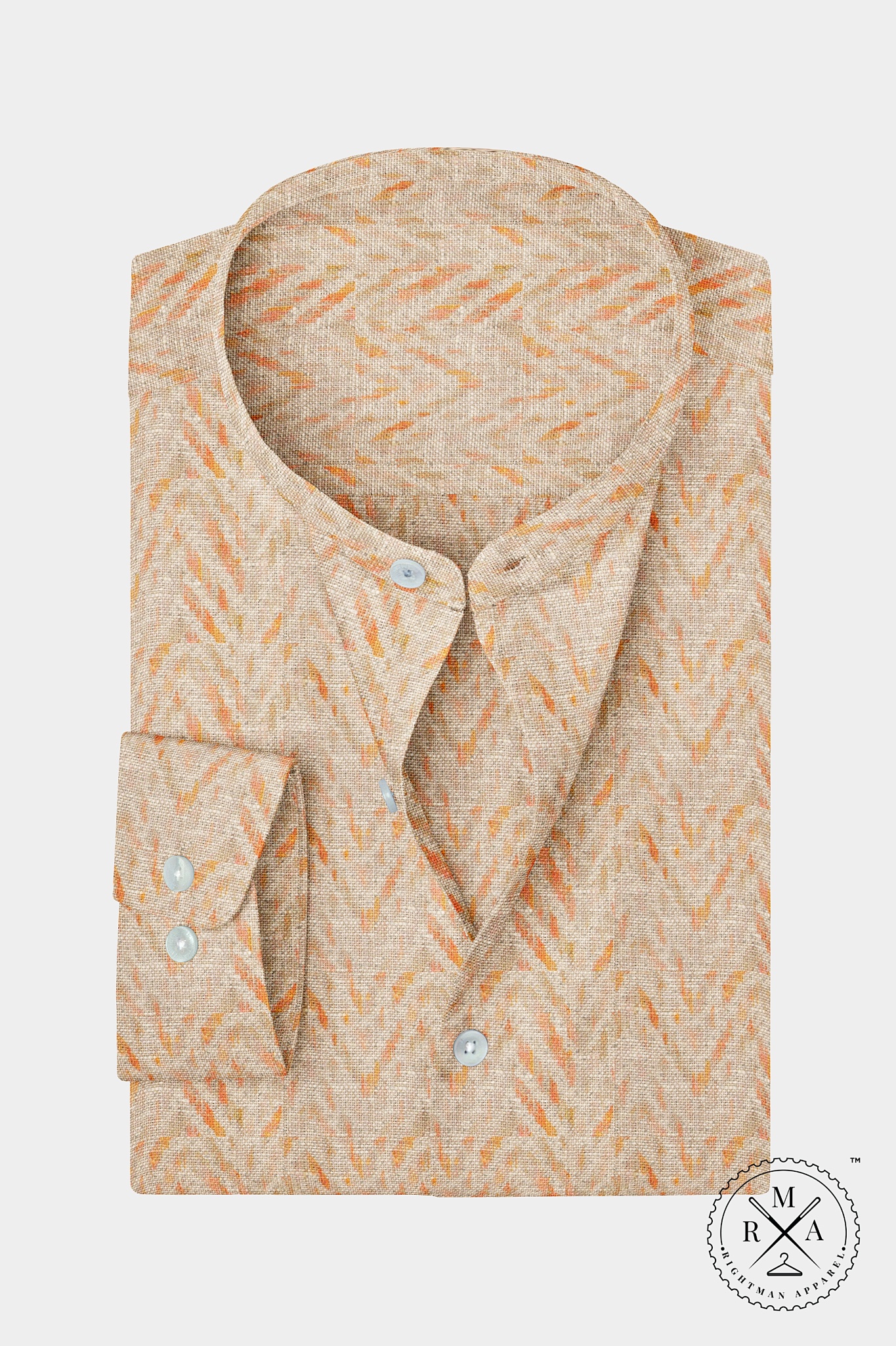 Orange Irish Linen Shirt SH316
